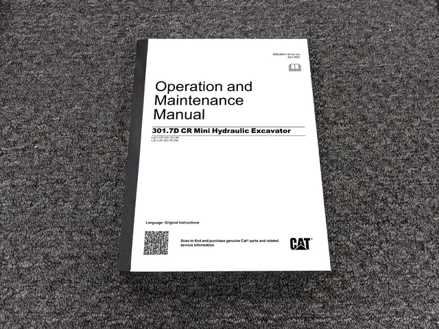 Caterpillar 301.7D CR Mini Hydraulic Excavator Operator Maintenance Manual LJD1-
