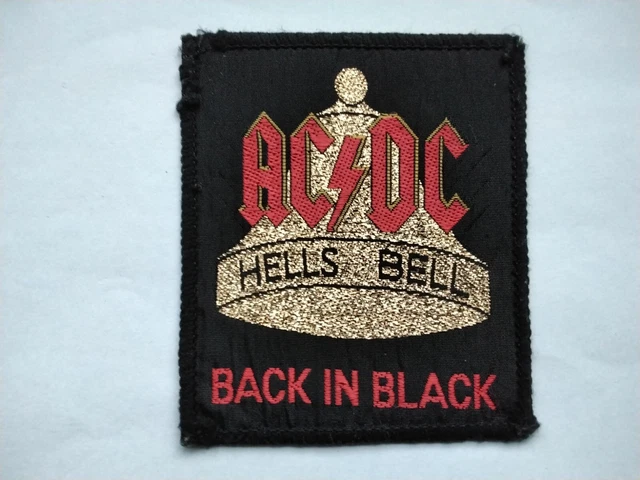 AC/DC PATCH ORIGINAL 80er Vintage GOLD GLITZER Aufnäher 8,5x7cm Hard ...