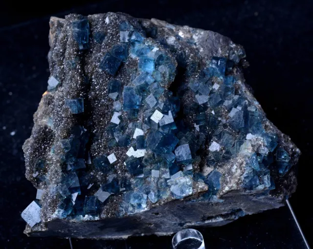 907g New Find Transparent Blue Cube Fluorite CRYSTAL CLUSTER Mineral Specimen