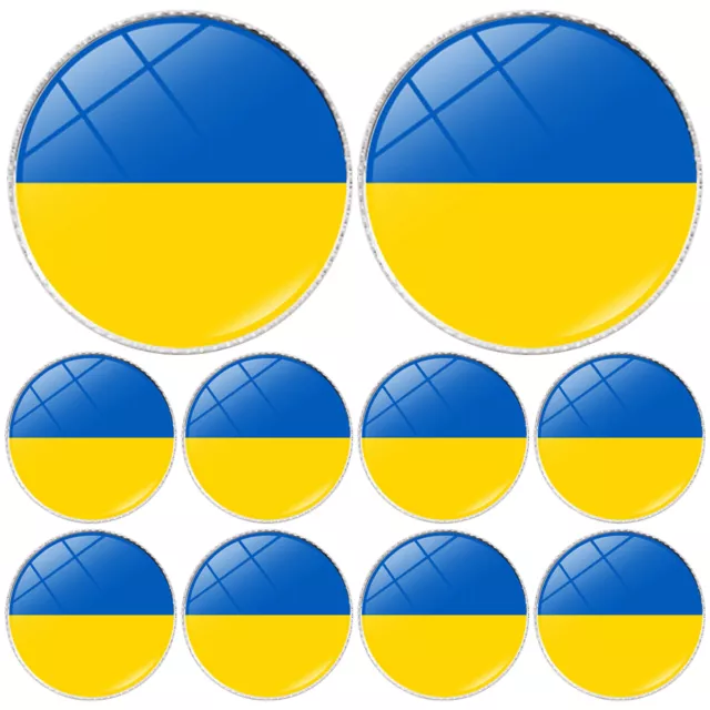 10Pcs Metal Ukrainian Flag Badge 25MM Blue and Yellow Ukrainian Flag BiTZs