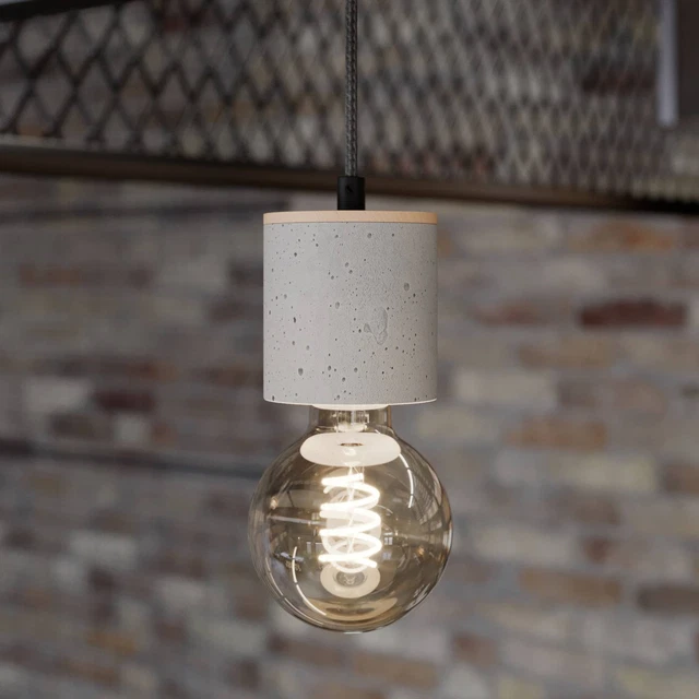 Envostar Beton Pendelleuchte 'Jasper' aus Beton, Holz u.a. für Wohnzimmer &