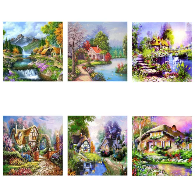 House Round Diamond Painting 5D Rhinestone Craft Mosaic Picture Kit Home Decor