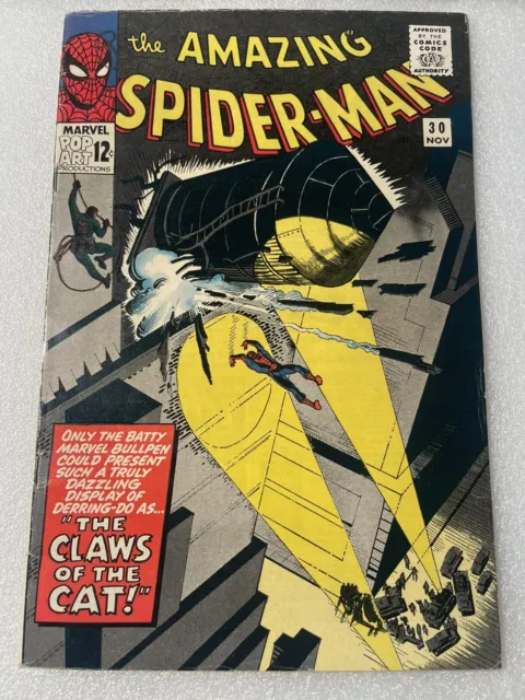 AMAZING SPIDER-MAN 30 FINE+ DITKO JET BLACK COVER.  Silver Age  NO RESERVE!!