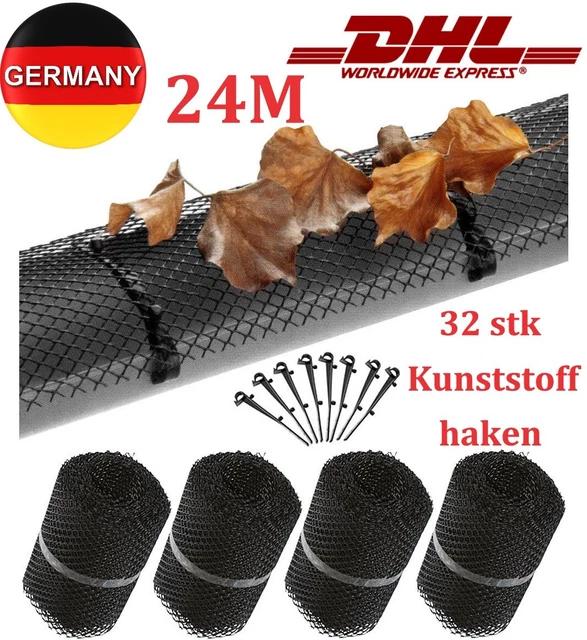 4 grondaie 6 metri protezione foglie griglia di protezione per grondaie raccoglifoglie 24 m DHL