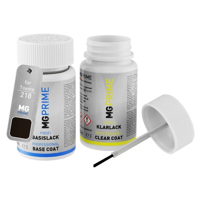 Autolack Lackstift Set für Toyota 218 Atitude Black Mica Basis Klarlack je 50ml