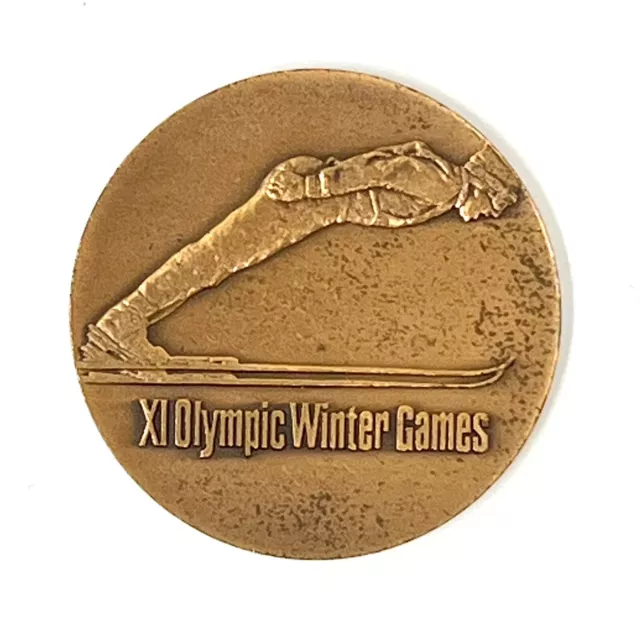 1972 Sapporo Winter Olympic Games Japanese Commemorative Bronze Ski Jump Medal