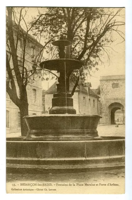 CPA-Carte postale-FRANCE-Besançon les Bains - Fontaine de la Place Marulaz