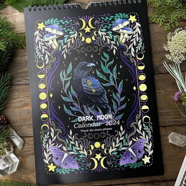 2024 DARK FOREST Lunar Calendar With Illustrations 12 Months Hangable