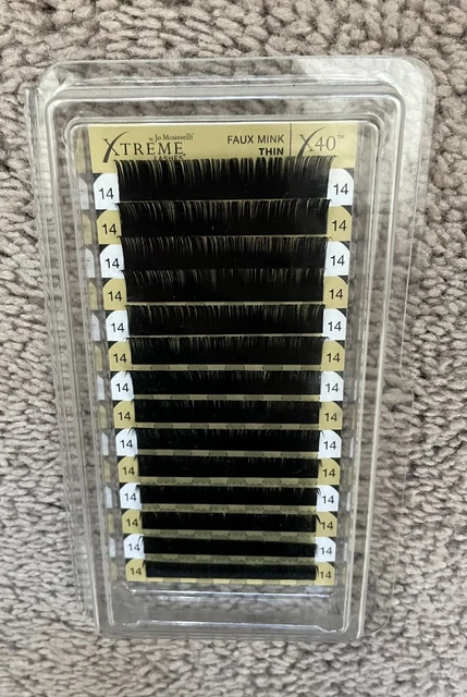 Xtreme Lashes Eyelash Extensions Faux Mink Thin (.10) X40 C-curl 14mm Xtreme Lashes Eyelash Extensions Faux Mink Thin (.10) X40 C-curl 14mm