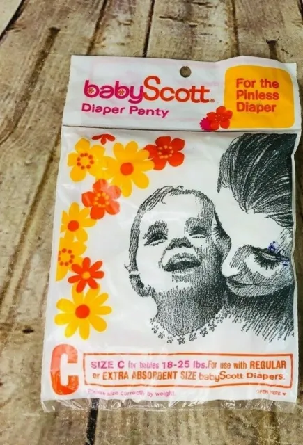NIP 1 Pair Baby Scott Vtg Vinyl Snap On Baby Panty Pants Size C 18- 25 pounds