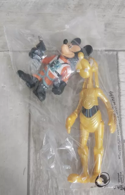 2 figurines C-3PO ( Dingo) et Luke Skywalker ( Mickey) Star Wars ,Neuf