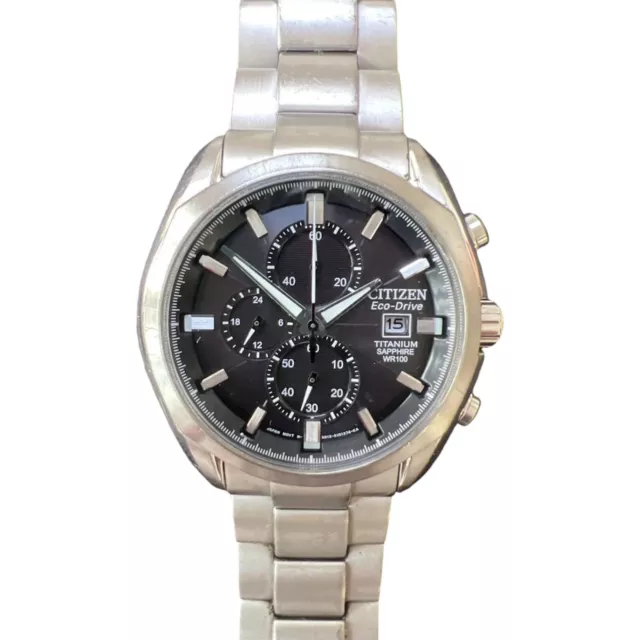CITIZEN ECO DRIVE Titanium Sapphire WR100 Chronograph Men s Watch 129.99 PicClick UK