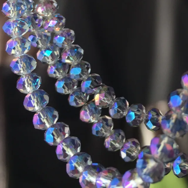 120 Stück Blau-Lila Facettierte Glasperlen 4mm Kügelchen Kristall |DIY Schmuck