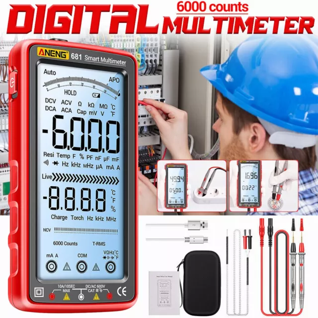 Digital Multimeter Tester 6000Counts NCV Voltmeter Tester Current Resistance UK