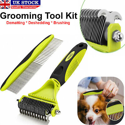 Pet Grooming Comb Tool Kit Dematting Deshedding Dog Fur Hair Trimmer Shedding UK