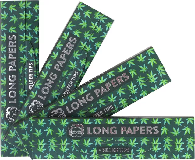 8x Granny's Organic Long Papers mit Tips 108x45 mm Slim 36 Blättchen Joint