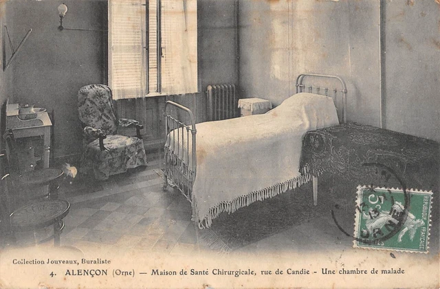 Cpa 61 Alencon Maison De Sante Chirurgicale Rue De Candie Une Chambre De Malade