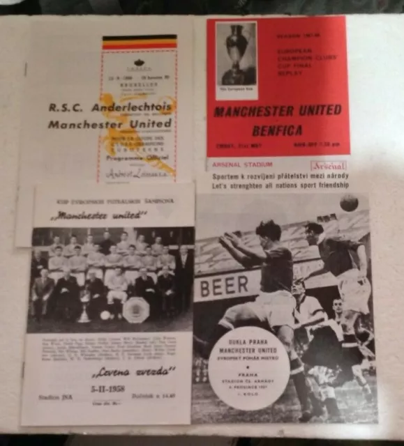 Manchester United Busby Babes rare PROGRAMME reproductions x 4  - POSTFREE to UK