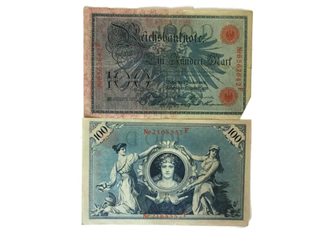 Germany Empire 100 Mark Banknotes 1908 Collectible Rare Old Vintage Paper Money
