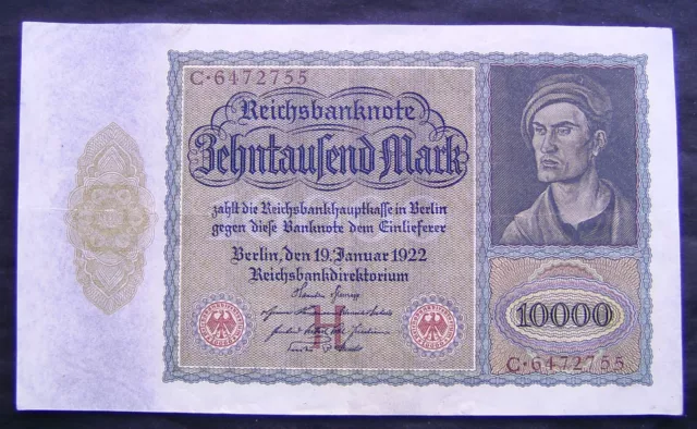 0913 Deutschland Inflation ★★★ 10000 Mark  19. Jan. 1922 ★★★