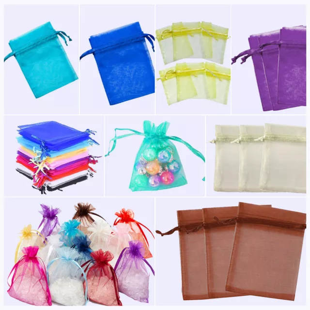 Sacs Organza Cordon Sacs Pochettes pour Bijoux Anniversaire Décorations 9x12cm