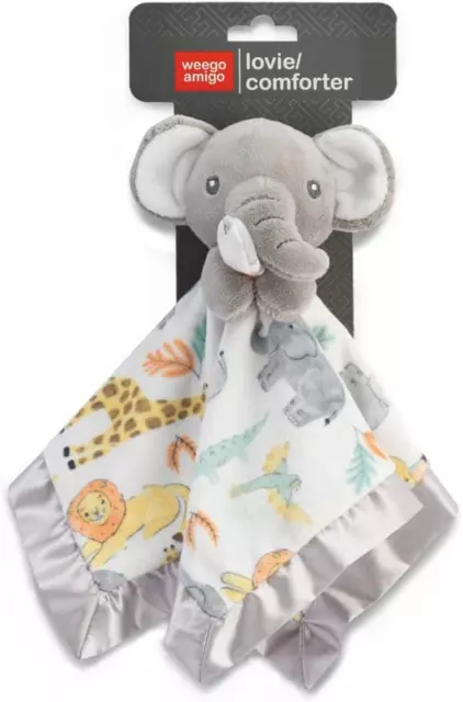 Weegoamigo Baby Lovie Comforter Security Blanket - Ernie Elephant 2