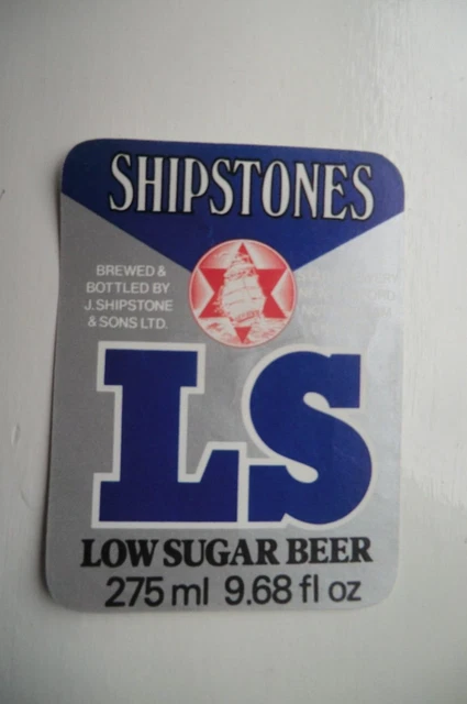 MINT SHIPSTONES NOTTINGHAM LS LOW SUGER BEER 9.68 floz BREWERY BEER BOTTLE LABEL