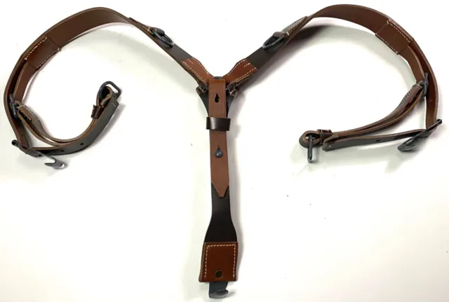 Wwii German M1942 M42 Combat Leather Y-Straps-Brown Leather