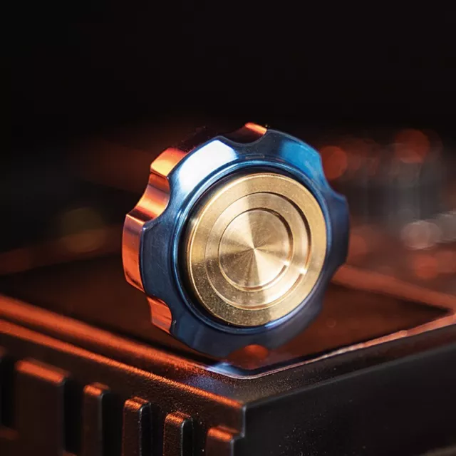 EDC Portable Titanium Damascus Fingertip Decompression Toy Fidget Spinner Gear