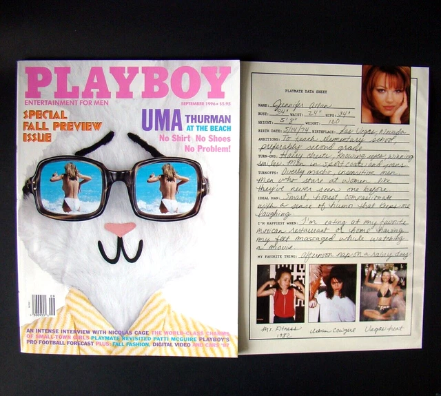PLAYBOY MAGAZINE SEPTEMBER 1996 Uma Thurman Cover Jennifer Allan
