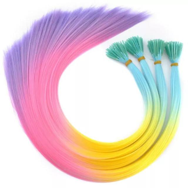 20" Rainbow Feather Hair Extensions-Pastel Colour I-Tip