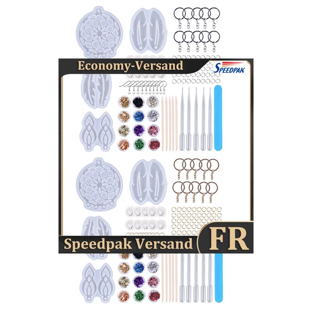 Resin Molds 107 Pcs DIY Jewelry Crafts Pendant for Keychain Wall Hanging Decor H