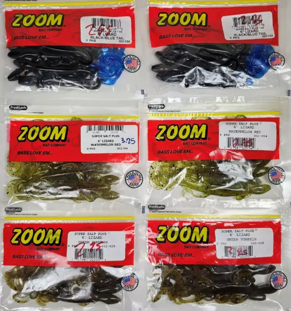 LOT OF 2 Zoom 6 Inch Lizard Pumpkin Super Salt Plus 9 Pack 002-013 Bass  Fishing $11.69 - PicClick