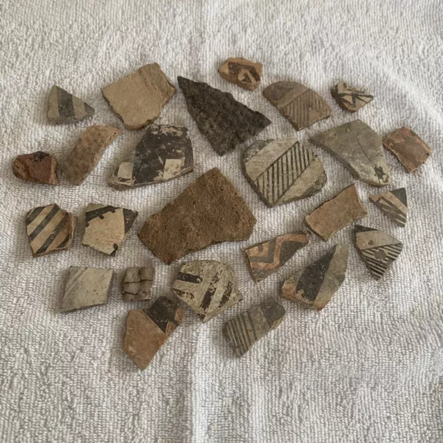 Anasazi Pottery Shards Indian Artifacts Sherds From Arizona Ranch Lot Of 25