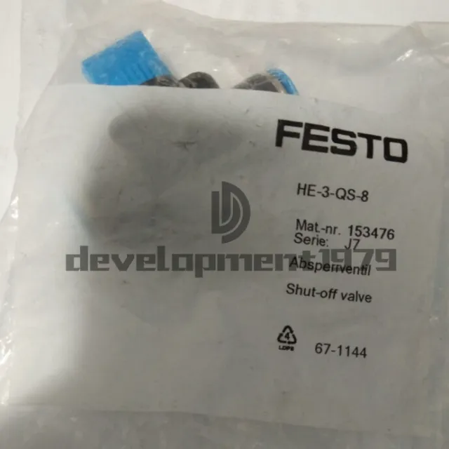 One New FESTO HE-3-QS-8 153476 globe valve