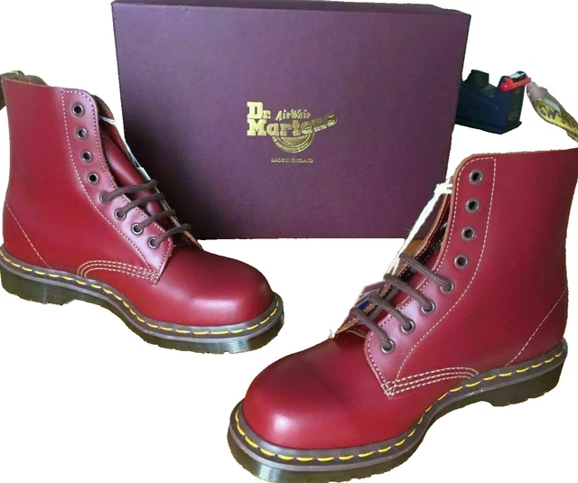 DR MARTENS 1460 oxblood quilon leather boots UK 5 EU 38 Made in