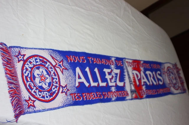 Écharpe De Foot Vintage – Paris Saint Germain – France – Antique Allez PSG
