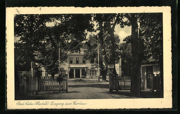 AK Bad Sülze Mecklenburg, Eingang zum Kurhaus 1936