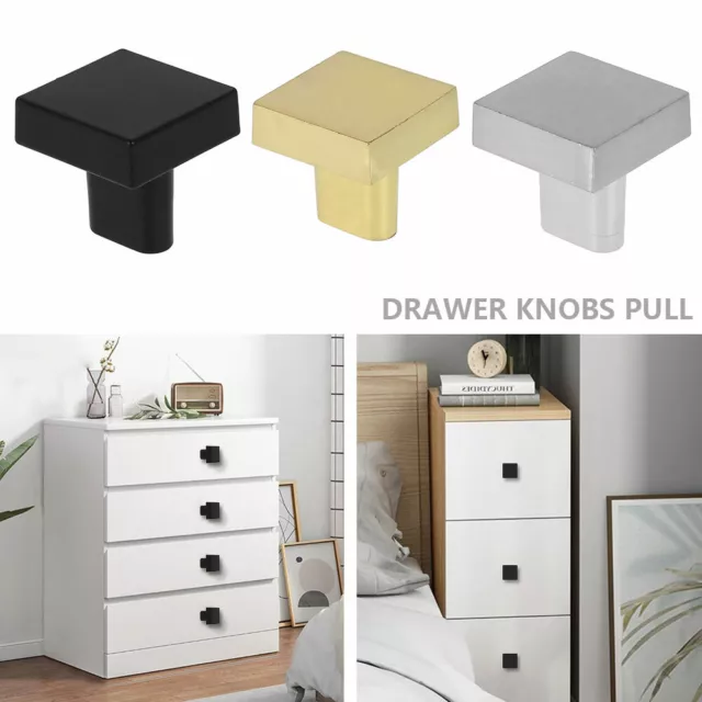 Solid Square Black Antique Cabinet Drawer Cupboard Kitchen Door Knobs Handles @