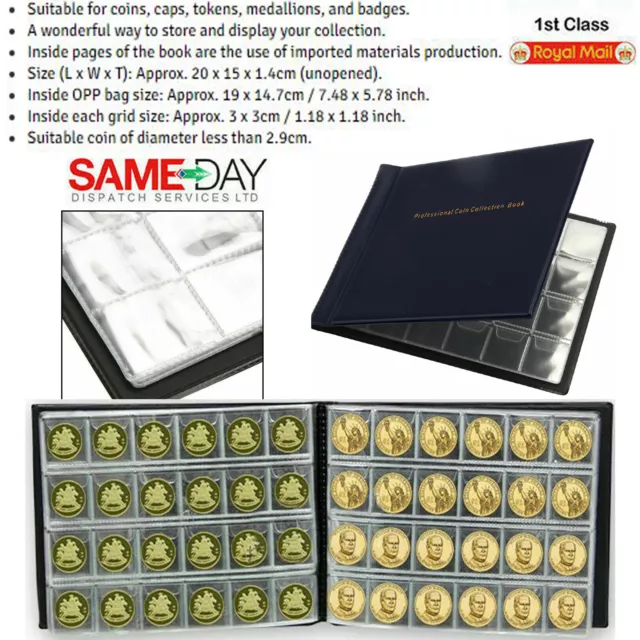240 Coin Collection Album Money Storage Case Holder Coin Collecting Book UK