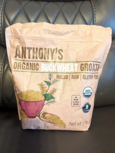 5lbs - Anthony’s- Organic Buckwheat Groats - Gluten Free - Vegan - BB 03/31/2025