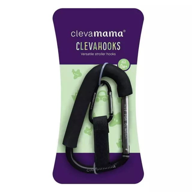 ClevaMama ClevaHooks - Pack of 2 (Extra Large & Regular) - Stroller Hooks