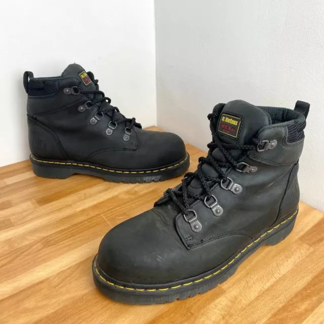 DR MARTENS STEEL Toe Cap Doc Safety Shoe Leather Boots Work Size