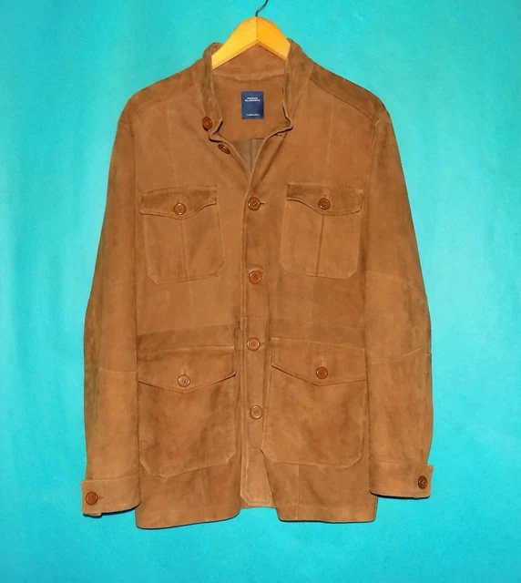 Safari Jacket PIERRE CLARENCE Leather Velvet Cognac Size 50 New Safari Jacket PIERRE CLARENCE Leather Velvet Cognac Size 50 New