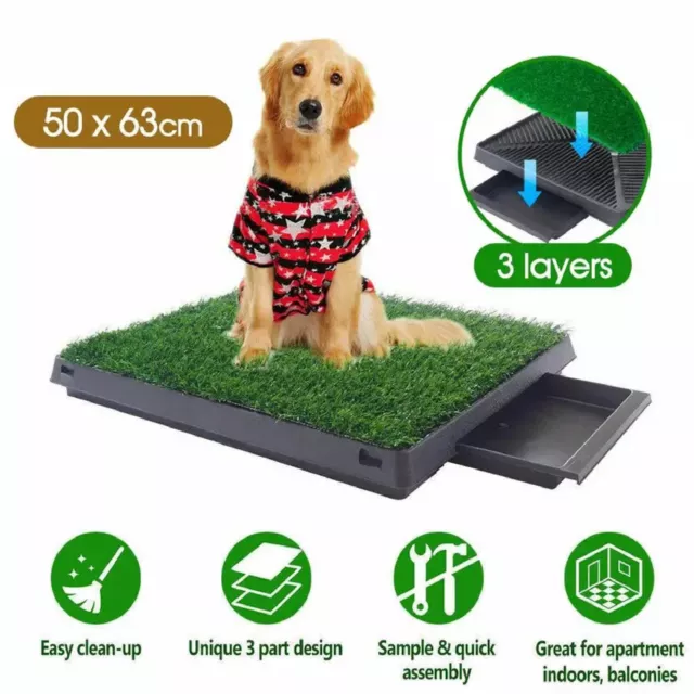 Indoor Dog Pet Potty Zoom Training Portable Grass Mat Toilet Large Loo Pad Tray