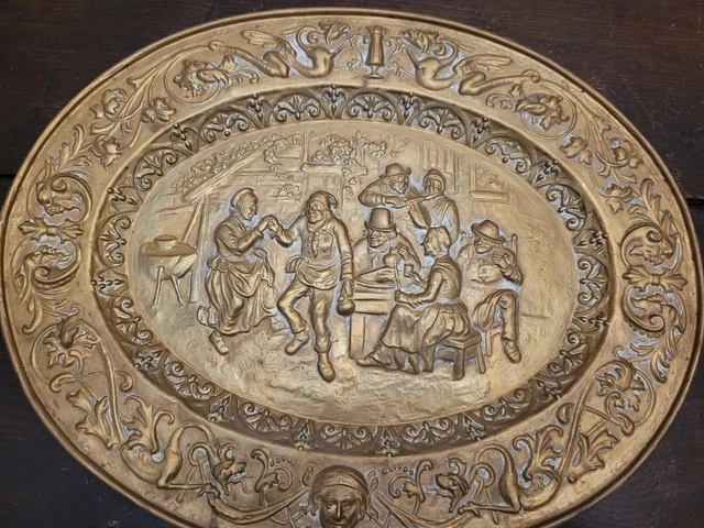 ANCIEN PLAT OVALE en faïence Labrut et cie, déco fleurs cuisine vintage