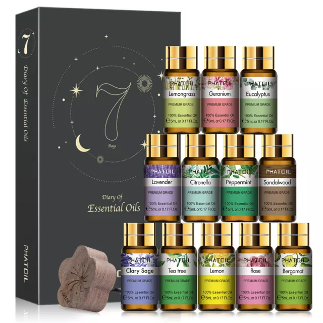 Natur Rein Ätherische Öle Set 12x 5ml,Aromatherapie Duftöl für Diffuser,Massage