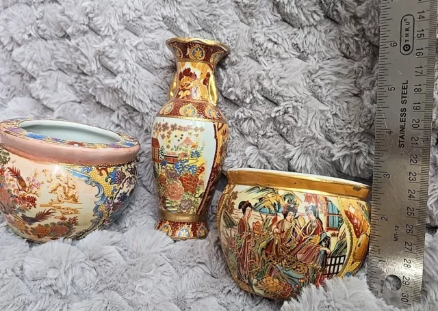 Vintage Small, Chinese Ceramic Vase Set