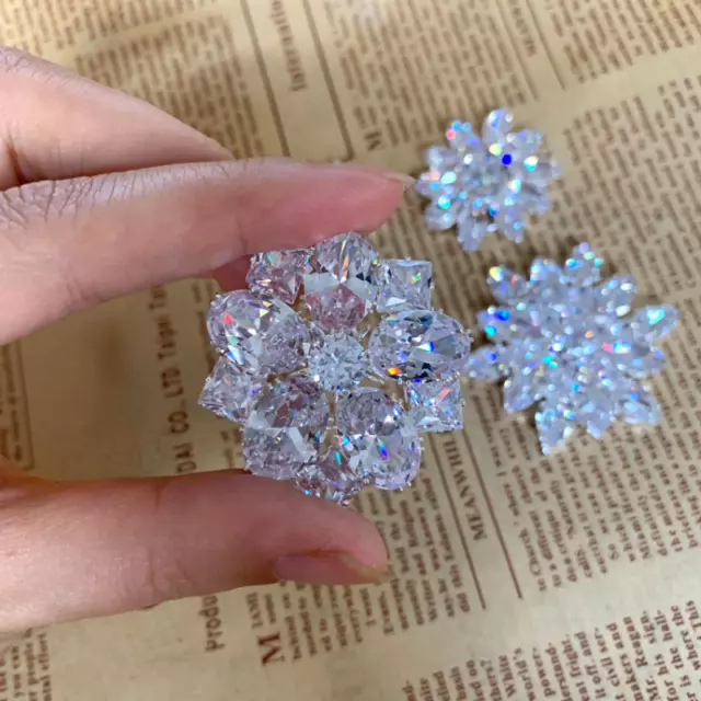 1X aplique de estrás en forma de copos de nieve brillante coser adornos para ropa hágalo usted mismo