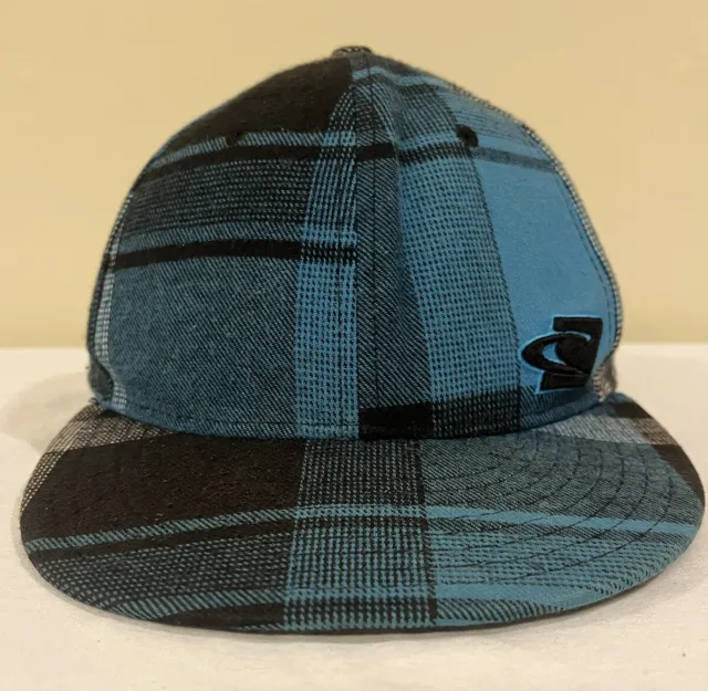 O'NEILL Embroidered Logo New Era Fitted 7 1/4 Hat Cap 59 Fifty Blue Plaid 2011